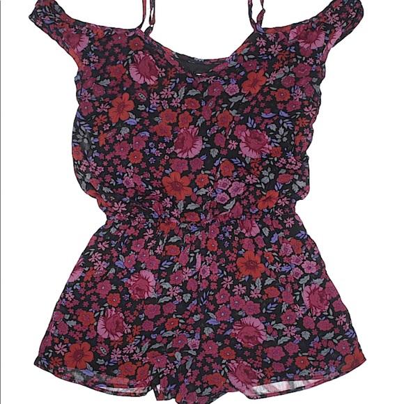 Floral Cold Shoulder Romper - Picture 4 of 4